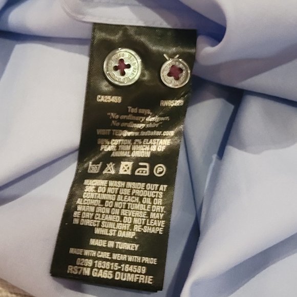 Ted Baker NWT Mens Long Sleeve Satin Stretch Shirt Modern Fit - Picture 12 of 12